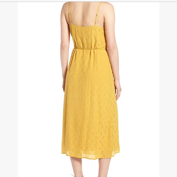 hinge Dresses Hinge Jacquard Wrap Dress In Yellow Poshmark